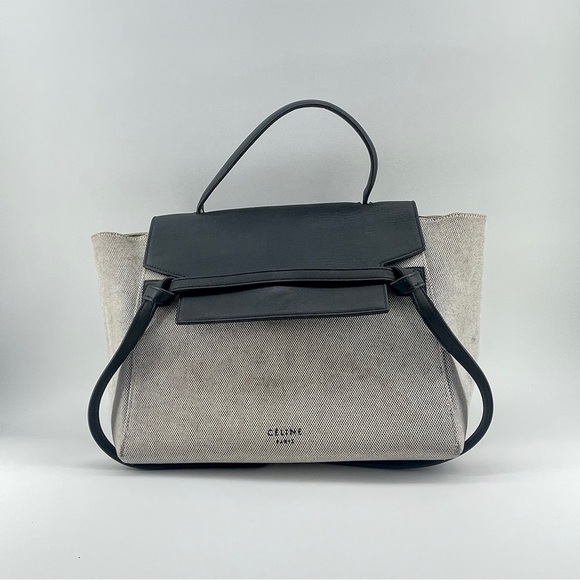 Celine Handbags - CÉLINE Tie Tote – Black Leather & Canvas